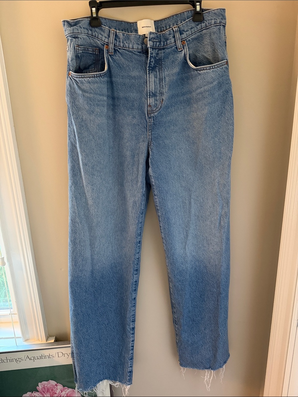 Reformation Light Blue Straight-Leg Jeans